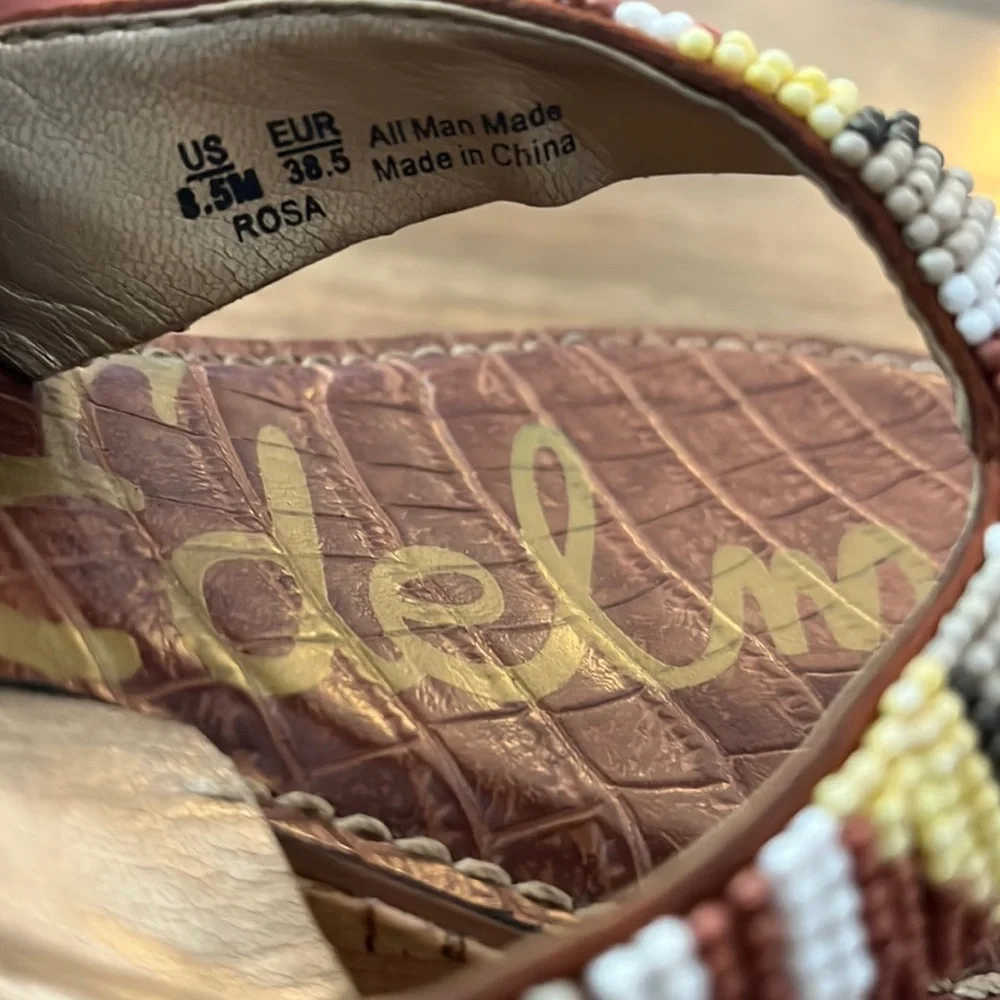 Beaded Sam Edelman Wedged Sandals - Picture 7 of 7